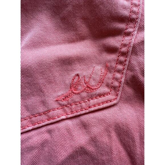 Express Stella Ankle Low Rise Jeans Pink Coral Peach Size 2 Faded - Picture 6 of 11